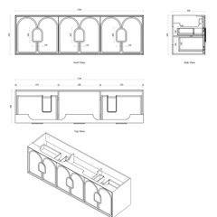 Laguna Timber finish 1800 Wall Hung Vanity