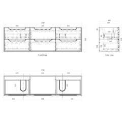 Byron Natural Oak Vanity - 1800mm