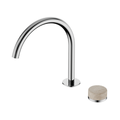 Serenity Progressive Bath/Kitchen Mixer Arc Spout With Rome Travertine Handle