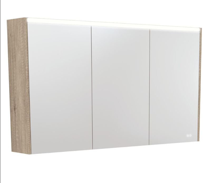 LED Mirror Cabinet with Coloured Side Panels and Interior