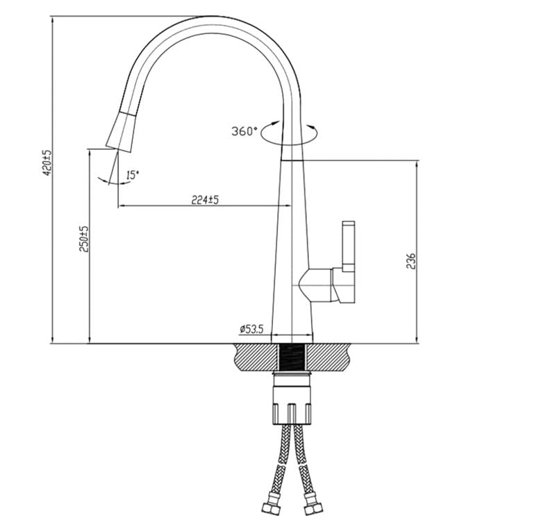 Oskar Pull Down Sink Mixer