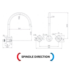 Ryker Wall Sink Set 1/4 Turn RYK007