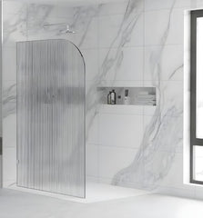 10mm Frameless Walk-in Panel Shower Screen Curved Fluted