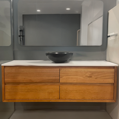 Sahara 1500 Single Wall Hung Messmate Timber Bathroom Vanity