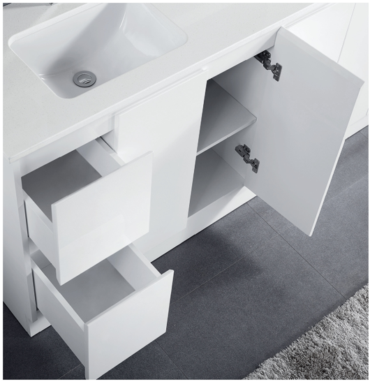 Sammy Gloss White Freestanding Vanity 1200mm - Cabinet Only