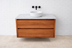 Sahara 900 Wall Hung Messmate Natural Timber Bathroom Vanity