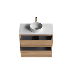 Sahara (MK2) 900mm Wall Hung Natural Oak Timber Veneer Bathroom Vanity