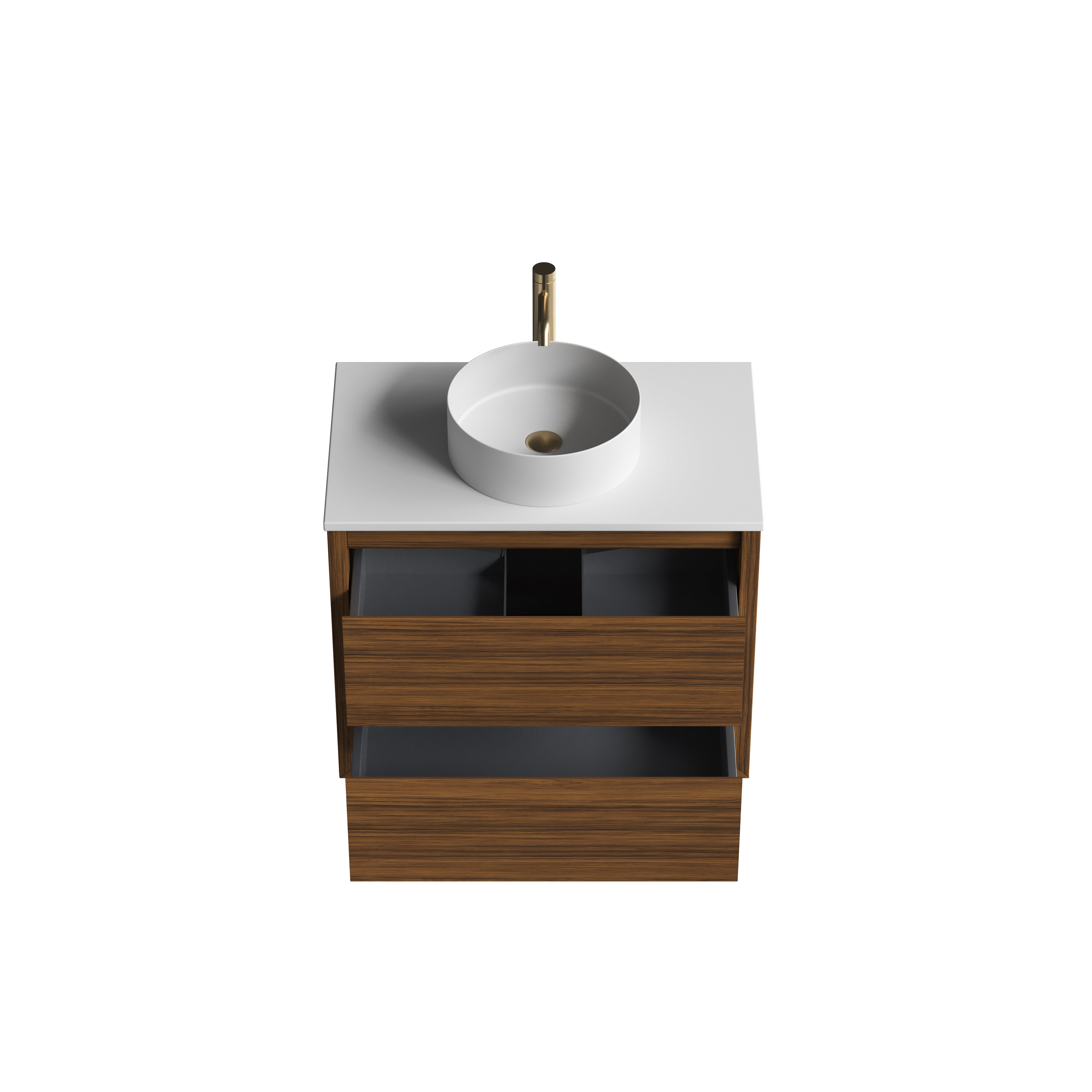 Sahara (MK2) 750mm Wall Hung Natural Walnut Timber Veneer Bathroom Vanity
