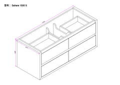 Sahara 1500 Single Wall Hung Messmate Timber Bathroom Vanity