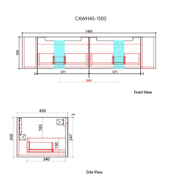 Savio Wall Hung 1500mm
