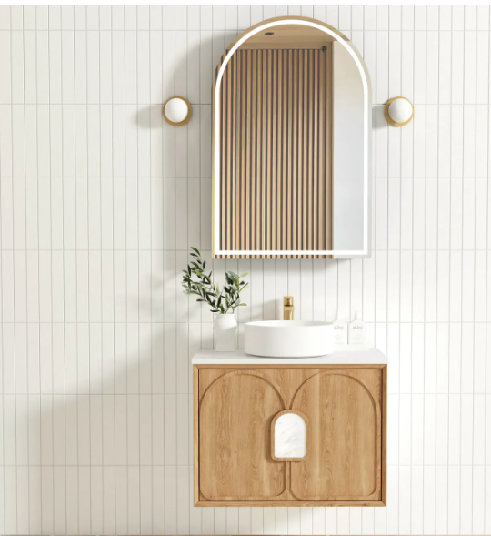 LAGUNA Timber finish 750 WALL HUNG Arch Vanity