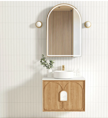 LAGUNA Timber finish 750 WALL HUNG Arch Vanity