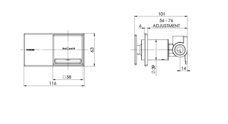 Zimi Shower / Wall Mixer