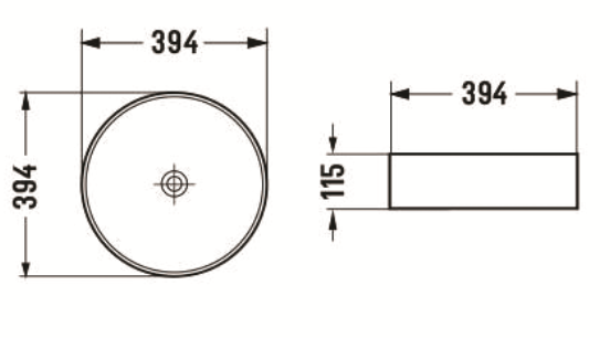 394mm Round Basin - Available in Gloss White, Matte White and Matte Black