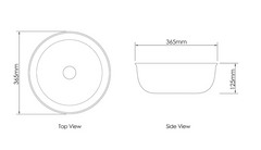 360mm Bronte Round Basin 360x360x130MM - Available in Gloss/Matte White and Matte Black