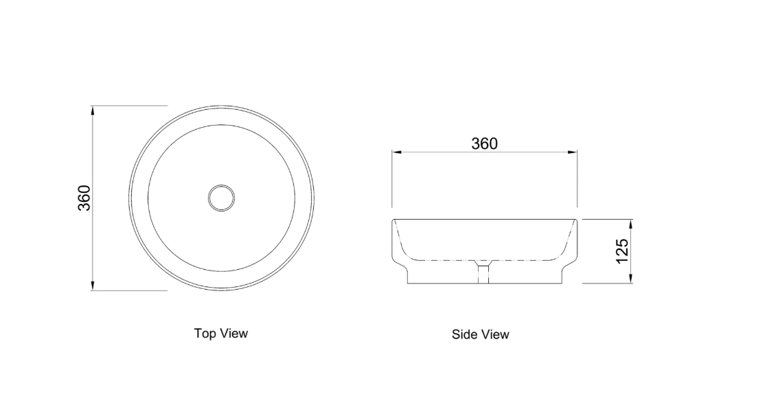 360mm Chloe Basin 360x360x125MM - Available in Matte/Gloss White
