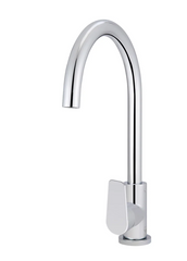 Meir - Round Gooseneck Kitchen Mixer Tap with Paddle Handle