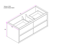 Sahara 1200 Wall Hung Messmate Timber Bathroom Vanity