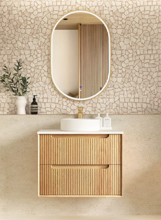 Byron Fluted Woodland Oak Wall Hung Vanity