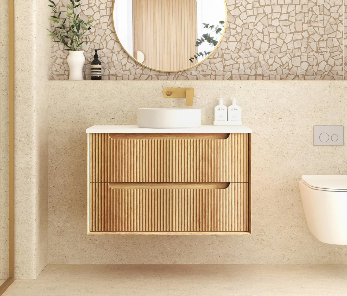 Byron Fluted Woodland Oak Wall Hung Vanity