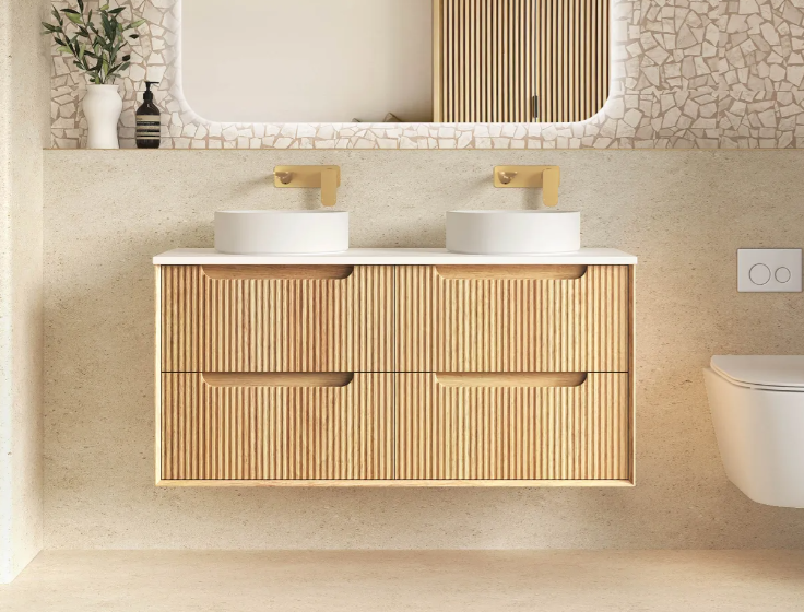 Byron Fluted Woodland Oak Wall Hung Vanity