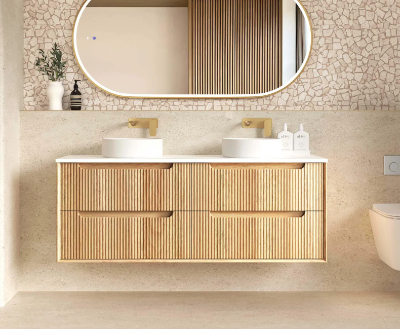 Byron Fluted Woodland Oak Wall Hung Vanity