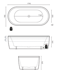 MINTORI 1800 Freestanding Contour 14-Jet Spa Bath
