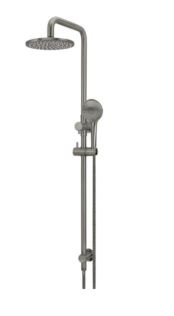 Round Combination Shower Rail, 200mm Rose, Three-Function Hand Shower