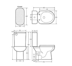 Petra Close-Coupled Toilet Suite - Left or Right Skew available - Gloss White