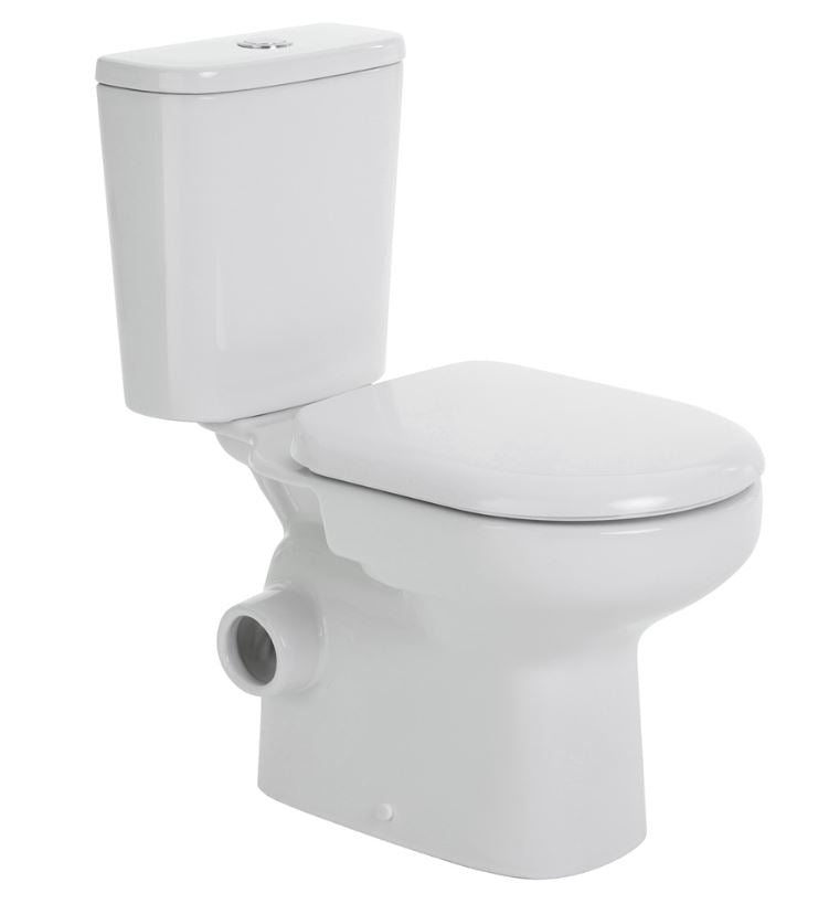 Petra Close-Coupled Toilet Suite - Left or Right Skew available - Gloss White