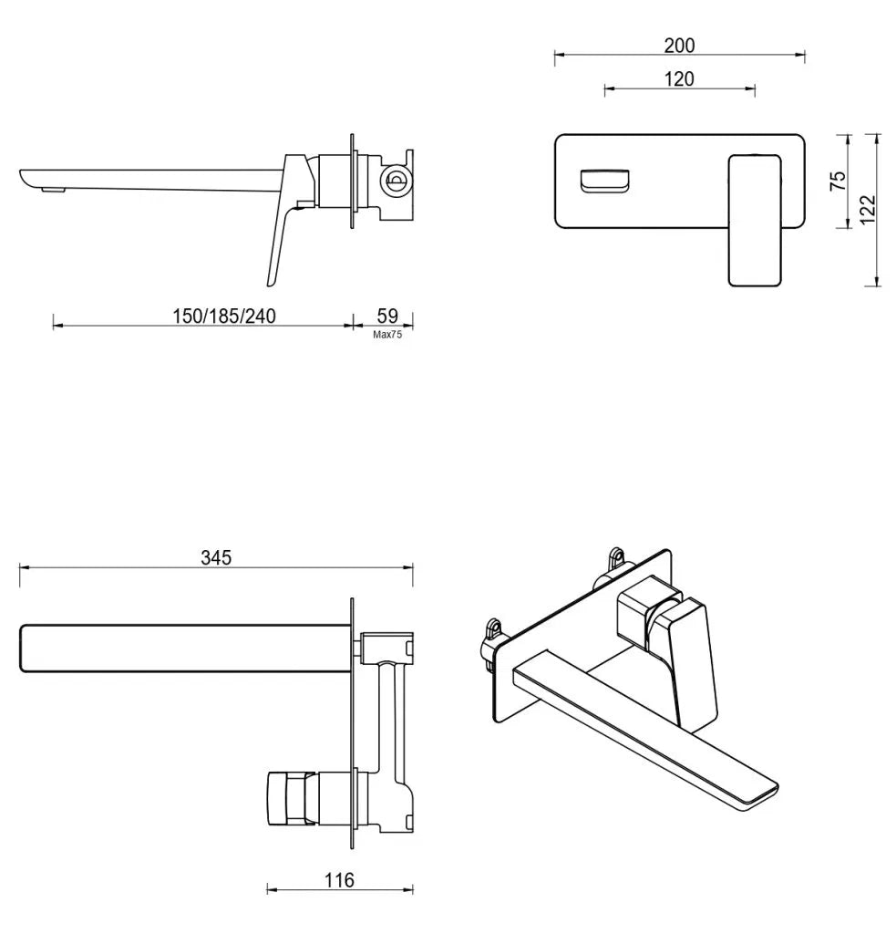 Tiago Wall-Spout Combo