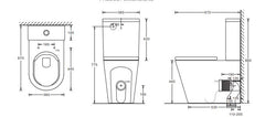 Venezia Closed Coupled Back To Wall Rimless Comfort Toilet Suite With Seat