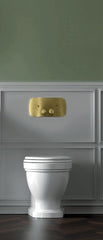 Claremont Floor Mounted Pan & Seat + Geberit In-wall Cistern + Traditional Flush Plate