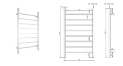 Non Heated Square Towel Ladder - 8 Bar