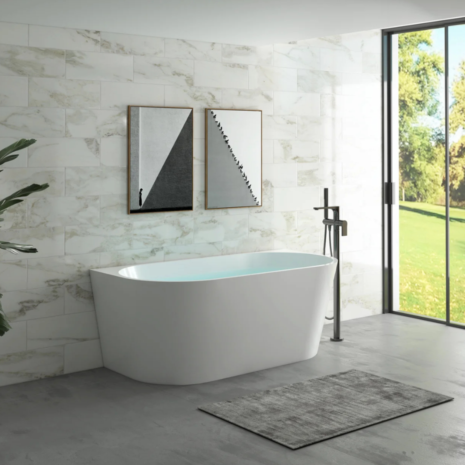 Jade Back to Wall Bath - Gloss/Matte White