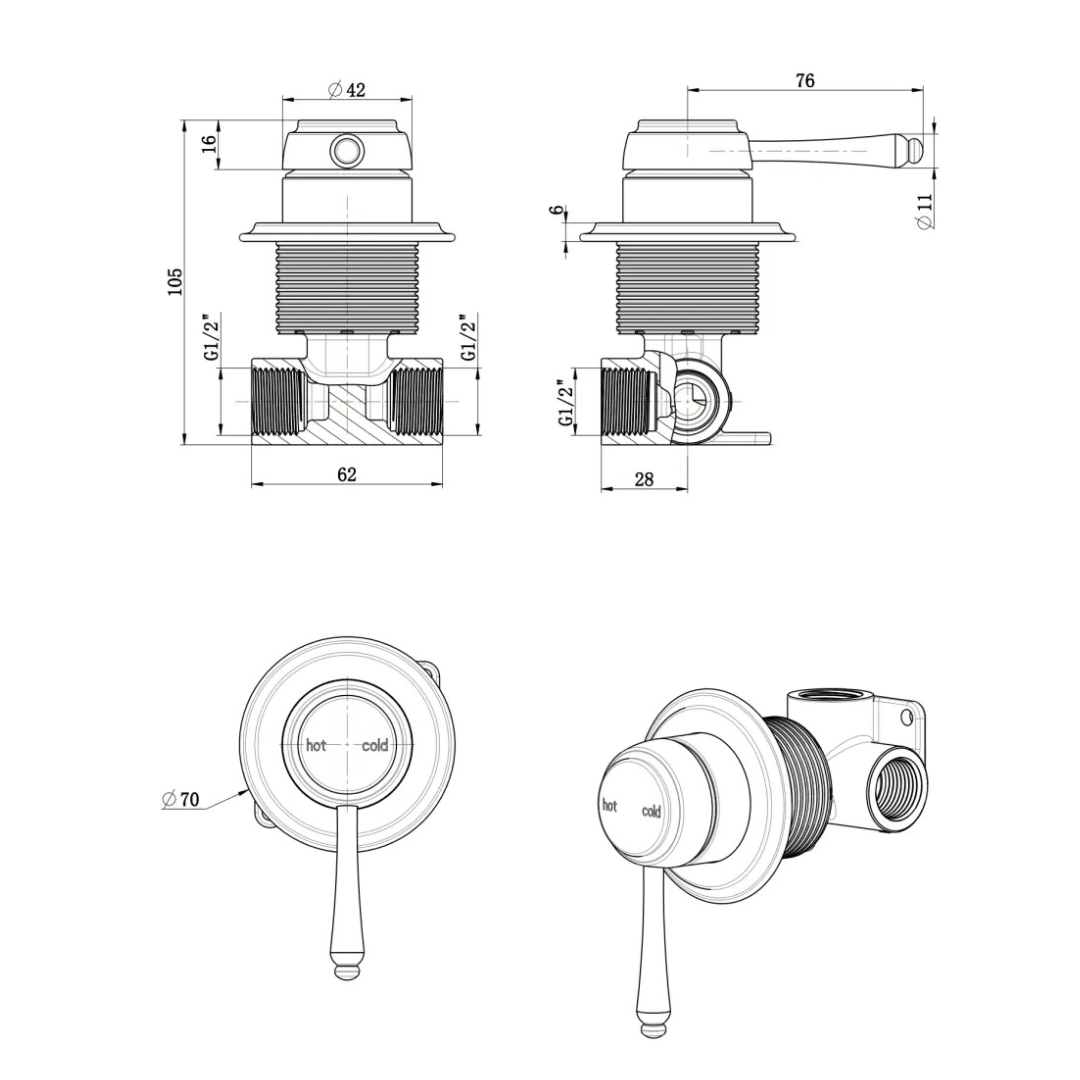 Mica Heritage Shower Mixer