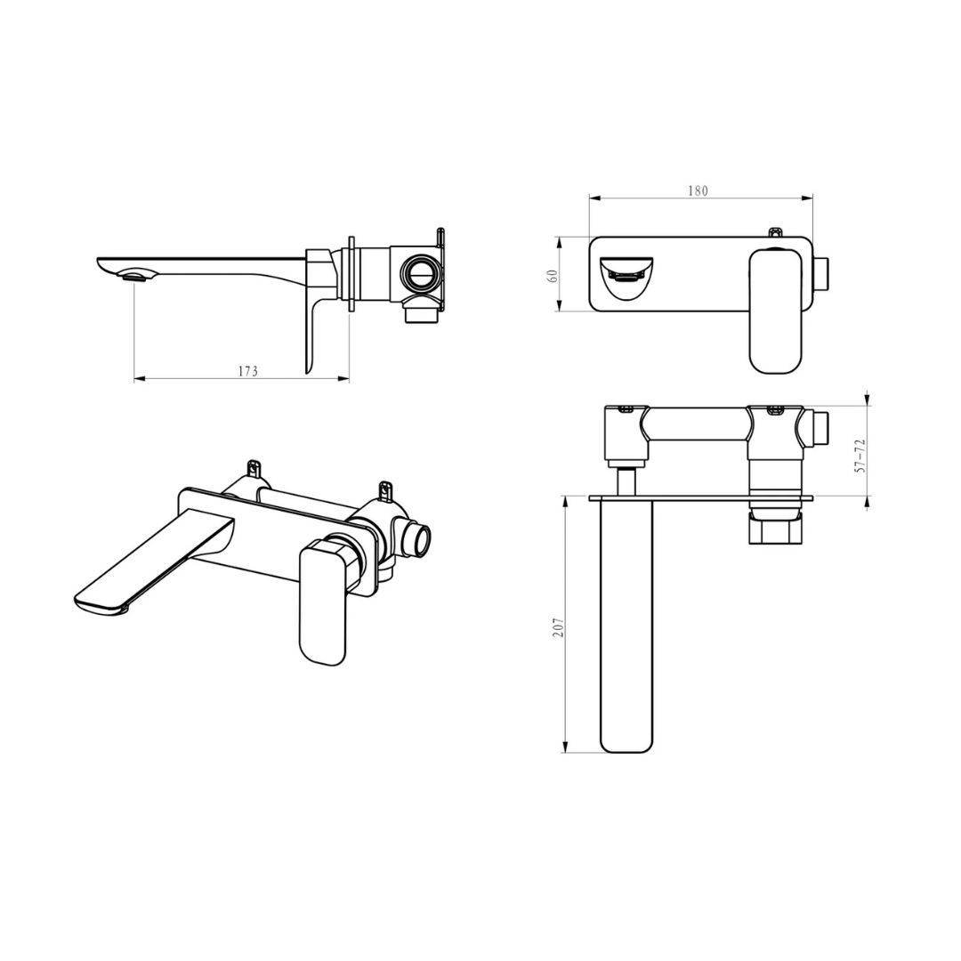 Oskar Wall Basin Mixer