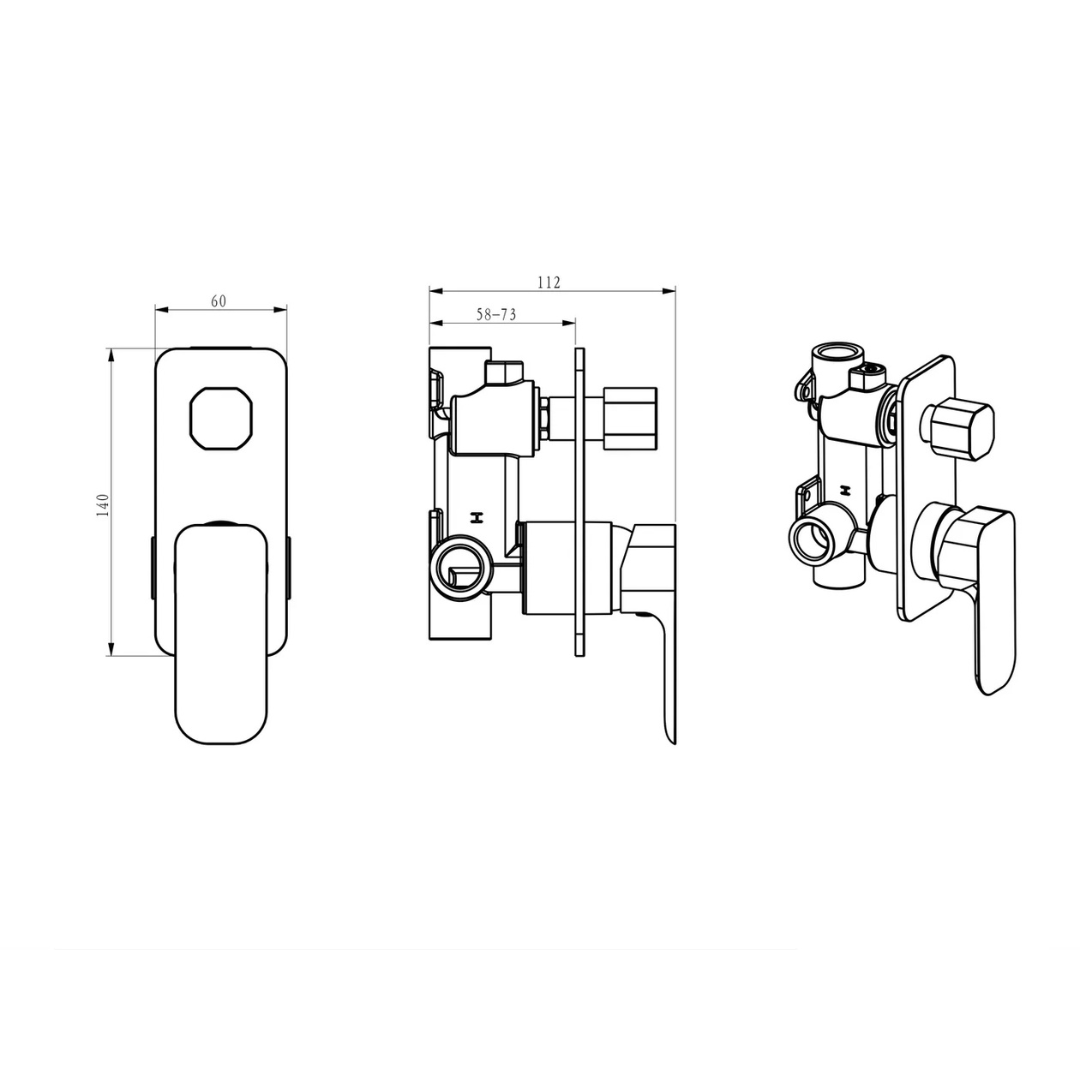Oskar Shower Mixer With Diverter