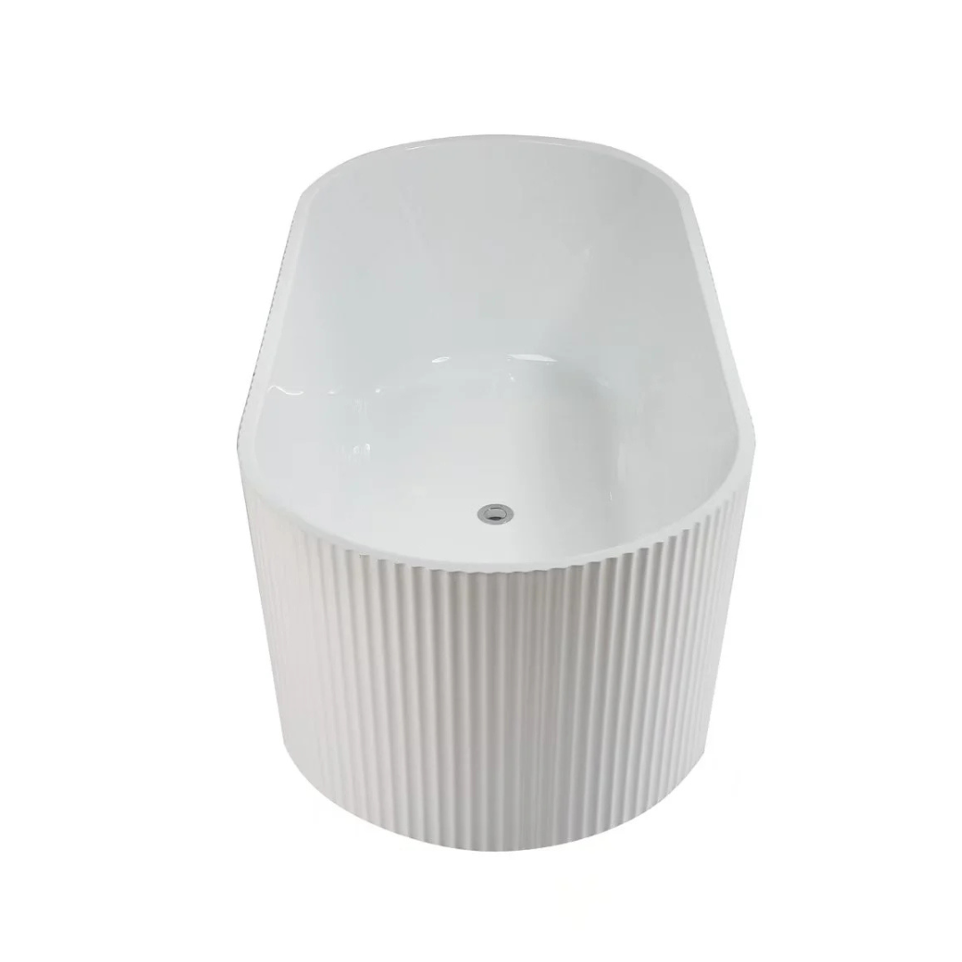 Berri Fluted Bathtub - Gloss or Matte White