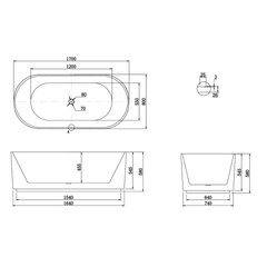 Berri Fluted Bathtub - Gloss or Matte White