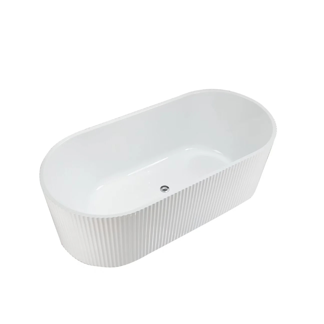 Berri Fluted Bathtub - Gloss or Matte White