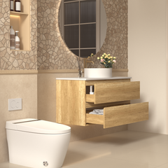 Grove Wall Hung 750mm Natural Oak Vanity