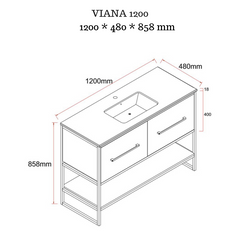 Viana 1200mm Freestanding Vanity