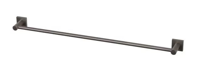 Radii Single Towel Rail 800mm SQR or Round Plate - Gunmetal
