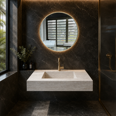 Laurent Travertine finish Wall Hung Vanity basin top 750mm - Top only