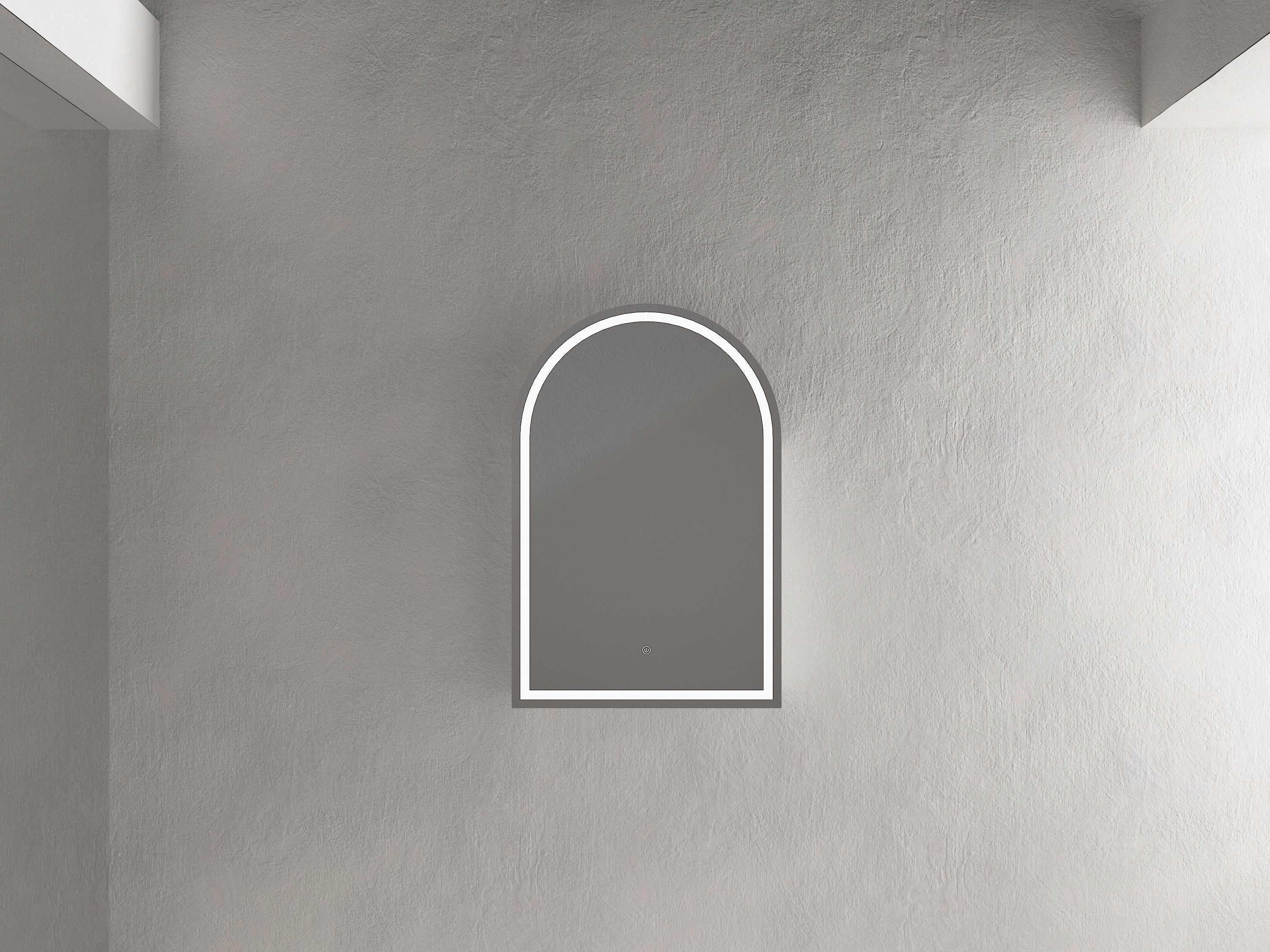 Roma Arch Matte White LED Shaving Cabinet 900x600mmx150mm
