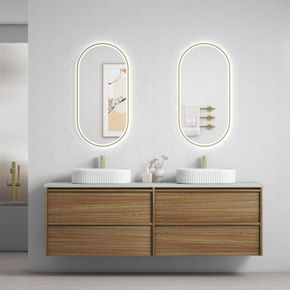 Venetta Framed Wall Hung 1800mm Harvest Oak Cabinet