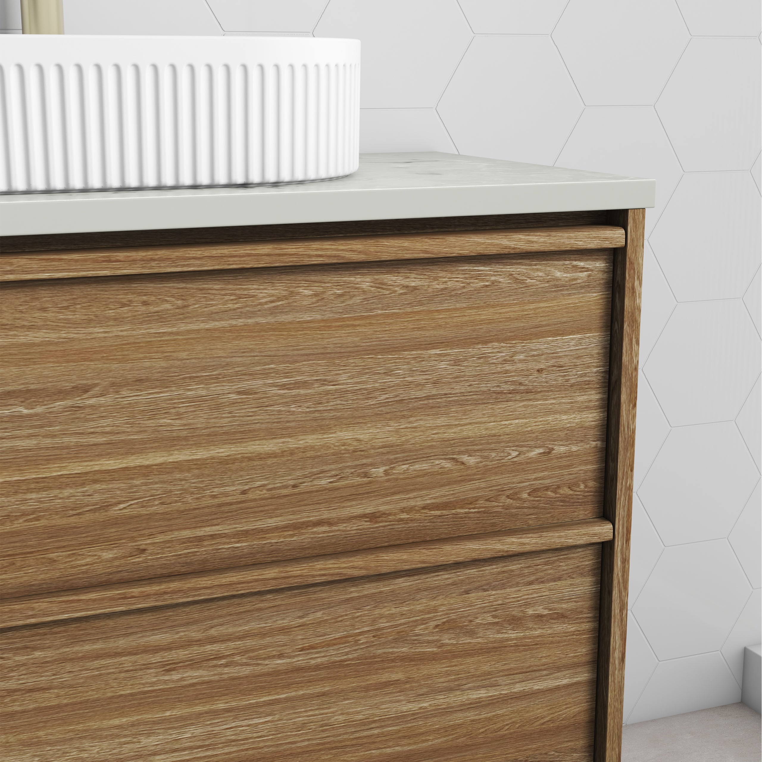 Venetta Framed Wall Hung 1800mm Harvest Oak Cabinet