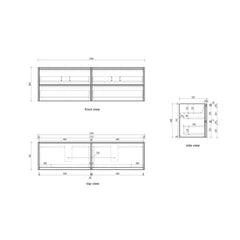 Venetta Framed Wall Hung 1800mm Harvest Oak Cabinet