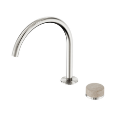 Serenity Progressive Bath/Kitchen Mixer Arc Spout With Rome Travertine Handle